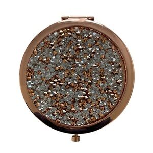 Glamorous Crystal Embellished Compact Mirror
